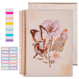 TIEFOSSI 5 Subject Notebooks, Soft Cover Spiral Notebook 8.5inchx11inch, 200 Large Lined Pages Journals, Tabbed Notebook, Women Men, f