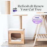 Catry Nirvana 3-Level Kitten Tree with Plush Perch, Soft Hammock, and Paper Rope Scratching Posts, Minimalist Cat Furniture for