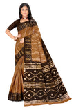 Tamaira Fashion Women's Plain Cotton Saree (2512_Beige&Coffee