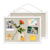 DAHAPYBOO Cork Board with Linen White 2Pack,Bulletin Board 17x12 Hanging Corkboards for Office Home School Message Board or Visi