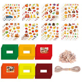 Winmany 72-Piece Thanksgiving Halloween DIY Photo Frame Craft Kit Holiday Picture Frame Set with Stickers and Clips for School A