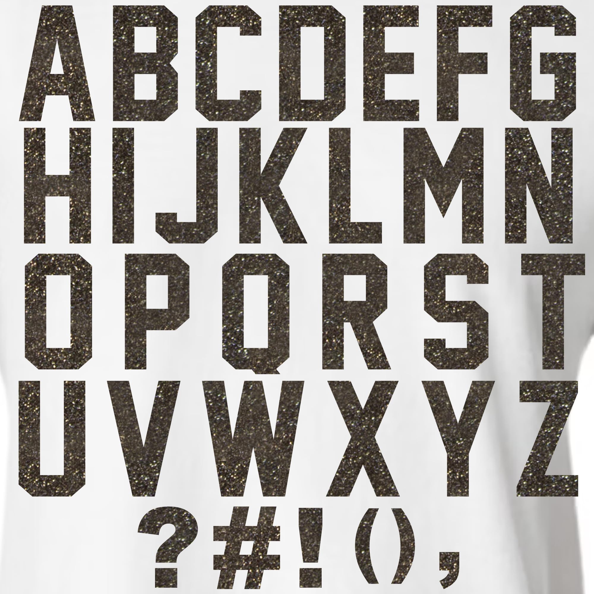 47 Pieces,3 Tall Glitter Letters Iron On Heat Transfer Vinyl for for DIY Printing Craft Fabric T-Shirt,Good Choice for Birthday 