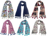 Fusfus WomenS Printed Chiffon Scarves And Stoles, Free Size(Multicolour, Fs1556) Pack Of 6 (Multicolor4)