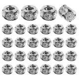 uxcell 40 Pcs 8mm Large Hole Rhinestone Beads, European Spacer Bead, Rondelle Loose Charm Beads for DIY Jewelry Making Bracelet 