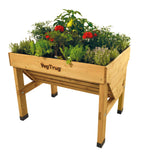 Vegtrug Small (1M) Raised Outdoor Wooden Garden Planter Pots Patio, Rectangular Plant Set For Home Vegetables Flowers Herbs Gard