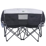 SunnyFeel Folding Double Camping Chair, Oversized Loveseat Chair, Heavy Duty Portable/Foldable Lawn Chair with Storage/Cooler fo