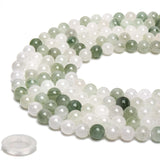 70PCS Natural 8MM Healing Gemstone, Iceberg Jade Energy Stone Round Loose Beads, Semi-Precious Crystal Beads with Free Elastic S