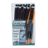 Monteverde S105 Clip Action OneTouch Ballpoint Pen With Stylus, Orange, 12/Pack (MV36153)