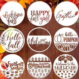 Fall Stencils 12Hello Pumpkin Stencil Thanksgiving Stencils Autumn Gather Happy Harvest Drawing Templates for Painting on Wo