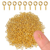 500PCS 4 x 8mm Small Screw Eye Pins for Jewelry Making, Mini Eyelets Threaded Clasps Hooks for Art DIY, Metal Hoop Peg/Bracelet 