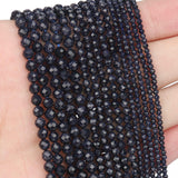 Song Xi 180pcs 2mm Natural Blue Sandstone Gemstone Beads Faceted Round Loose Stone Beads for Jewelry Making (1 Strand)
