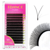 TDANCE YY Lash Extensions D Curl 0.07mm Thickness Volume Extension 4D Fans 9mm YY Lashes Long Lasting Easy Application Lashes Pr