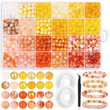 PAXCOO 720pcs 8mm Glass Beads for Jewelry - 24 Color Loose Beads for Bracelets, Earrings, Necklaces - Jewelry Making Supplies, O