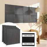 GreenClad Peel & Stick Acoustic Wood Slat Wall Panels - 23  233D Wood-Grain Soundproof Panels, 4 Pack - Waterproof Deco