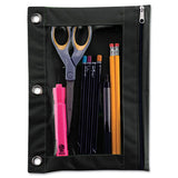 Advantus 67024 Binder Pencil Pouch, 10 X 7 3/8, Black/Clear