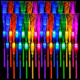 Kasyat 10 Pieces Fiber Optic Wand Light up Glow Stick LED Colorful Flashing Wands for Wedding, Halloween, Christmas Neon Party F