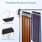 Resovo Belt Hanger for Closet Max 42 Belts, Sturdy Wood Belt Rack Closet Accessories with 14 Hooks Belt Organizer for Closet Org