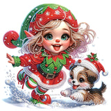 Christmas Diamond Art Painting Kit, 5D DIY Cute puppy, Special Shape Crystal Diamond Partial Diamond Art Painting Mosaic Handicr