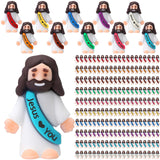 Bememo 400 Pcs Mini Jesus Figures Little Jesus Love You Action Figures Rubber Toys to Hide and Seek for Religious Party Favors E