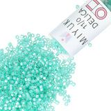 Miyuki Delica Seed Beads - Size 11/0 (1.6 mm), DB0627, Silver-Lined Mint Green Alabaster Dyed, 7.2 g, Approx. 1440 Beads, Made i