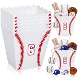 Novabright 6 Set Senior Night Baseball Team Gift Boxes Basket Plastic Snack Treat Popcorn Baseball Container with Number for Spo