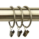 Rod Desyne 2 inch Curtain Rings with Clip, Antique Brass