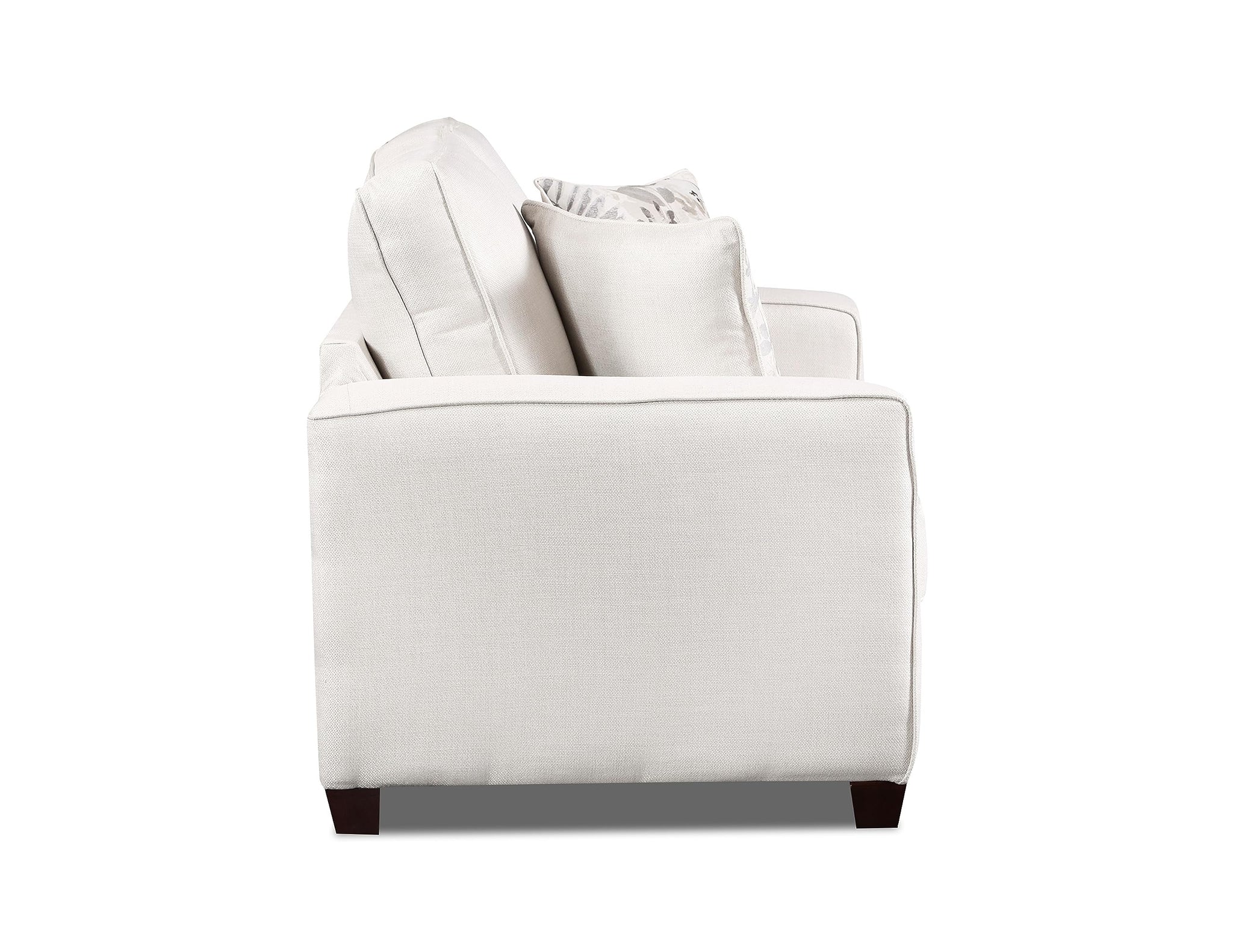 American Furniture Classics Relay Linen Loveseat With Two Throw Pillows Sofas, Soft Washed Cream Tweed