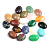 CAB Cabochon Natural Stone Beads for Jewelry Making - Oval, Random Color, Crystal Quartz - Size 15x20 mm, 20 Pieces