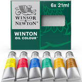 Winsor & Newton Winton Oil Color Paint, Intro Set, 6 x 21ml Tubes, Multicolor, 0.73 Fl Oz (Pack of 6)