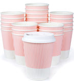 Glowcoast Disposable Coffee Cups With Lids - (80 set) 12 oz Paper To Go Coffee Cups With Resealable Lids Prevent Leaks! Travel I