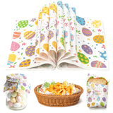 GROBRO7 Easter Wax Paper Sheet 150Pcs Easter Egg Bunny Flower Pattern Deli Papers, 9.8 x 8.3in Greaseproof Waterproof Disposab