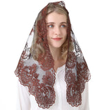 Spanish Mantilla Lace Veil Mantilla Catholic Church Chapel Veil Head Covering Latin Mass (Blown), 120cmx60cm