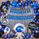 FI FLICK IN 52 Pcs Space Theme 6th Birthday Decoration Kit with Balloons & Foils