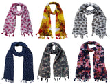 Fusfus WomenS Printed Scarf And Stoles, (Multicolor, Fs075) Pack Of 6