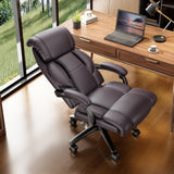 Ollega Reclining Office Chair, High Back Big and Tall Desk Chair 400lbs with Wide Seat, Leather Executive Computer Chairs with L