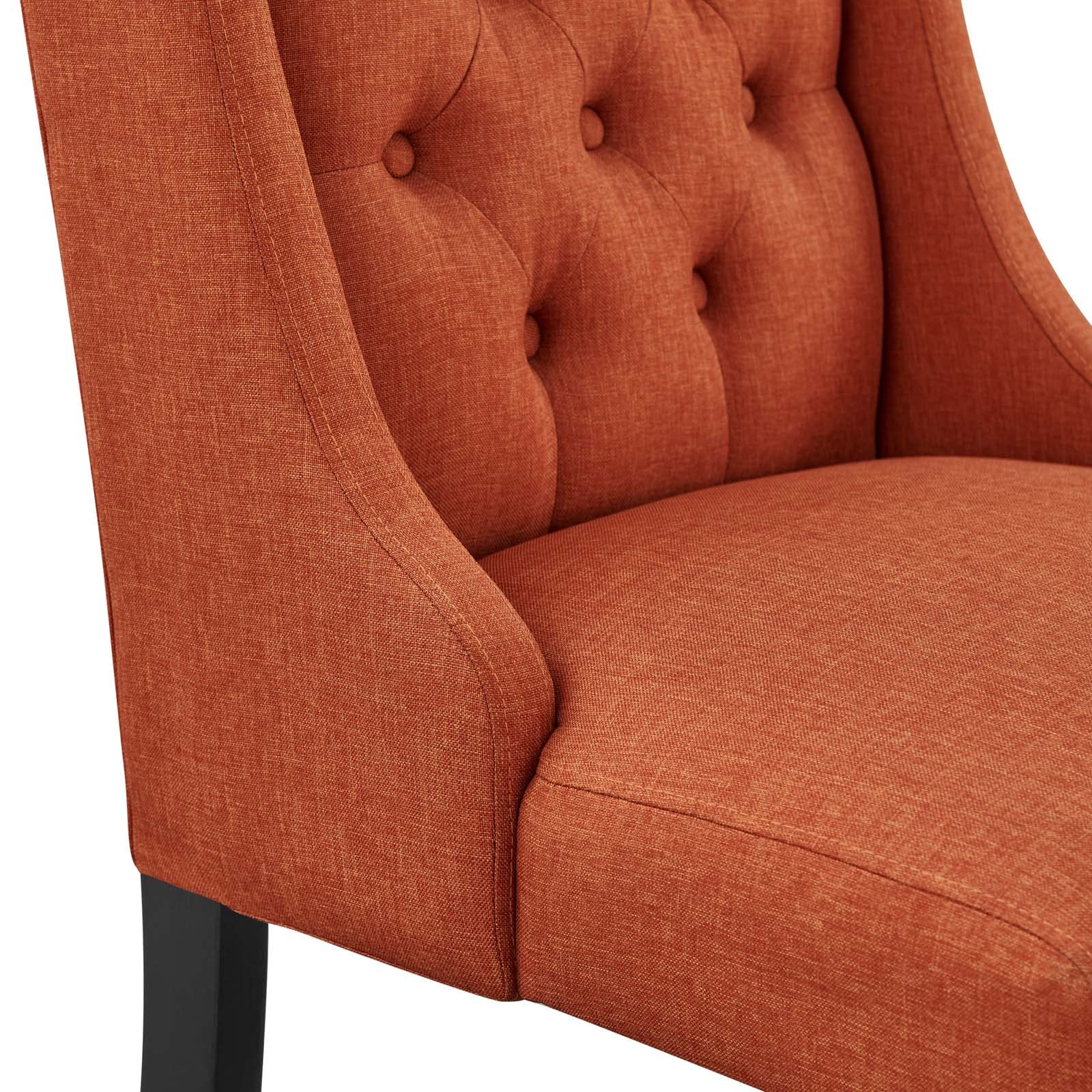 Modway Baronet Button-Tufted Fabric Parsons Dining Chair In Orange