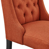 Modway Baronet Button-Tufted Fabric Parsons Dining Chair In Orange