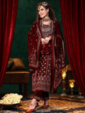 Libas Women'S Velvet Kurta Set (36963_Maroon Maroon 2Xl