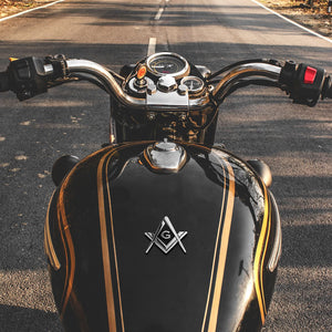 Creatrill 2 Pack 2.75 Chrome Plated Masonic Car Emblem Mason Square and Compasses Auto Truck Motorcycle Decal Gift Accessories