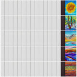 Nezyo 75 Pieces Magnetic Painting Canvas Panel Mini Canvas Boards Mini Canvases Tile Art for Painting Magnetic Fridge Locker Art