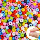 AUREHEN 300PCs Silicone Pony Beads for Hair Braiding, Mixed Colors 6 * 9mm Soft Kandi Foca Beads for Bracelet Making, Pens, DIY 