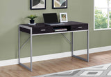 Monarch Specialties Contemporary Laptop Table With Drawers And Shelf Home & Office Computer Desk-Metal Legs, 48'' L, Cappuccino