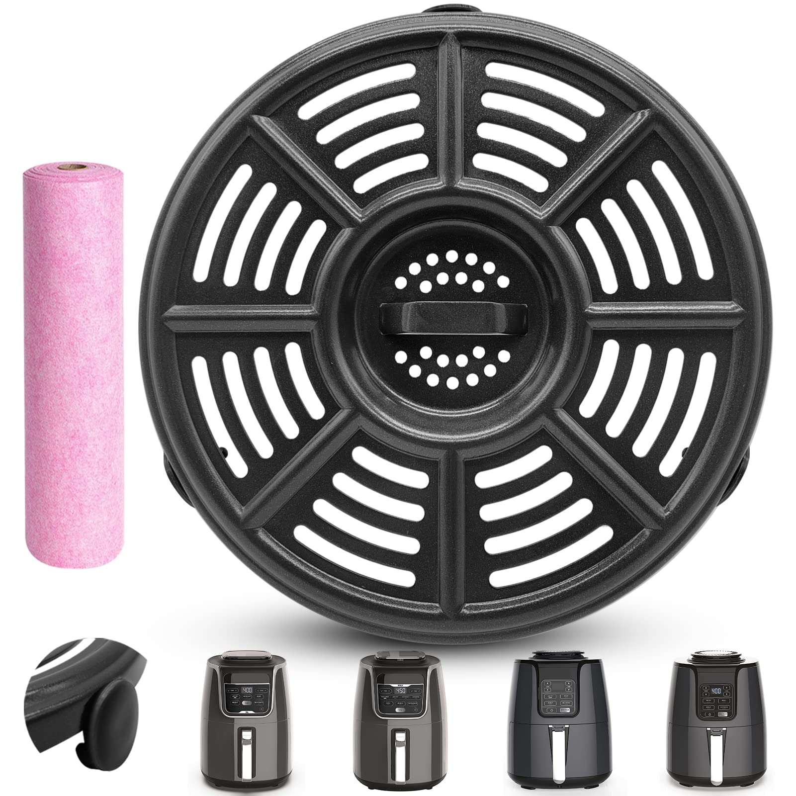 Air Fryer Replacement Parts For Ninja Af101 Af161 Af150 Air Fryer, 8.2 ' ' Round Food Grade Air Fryer Grill Pan Grill Plate Cris