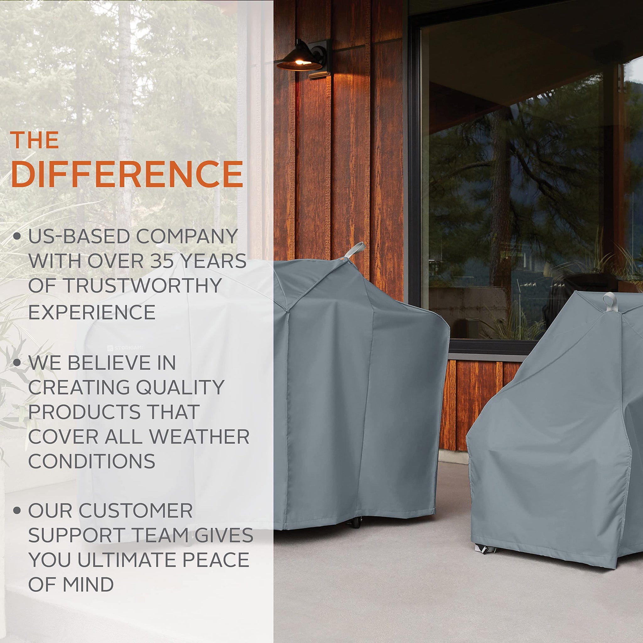 Classic Accessories Storigami Water-Resistant 100 Inch Easy Fold Patio Furniture Cover, Monument Grey, Patio Furniture Covers