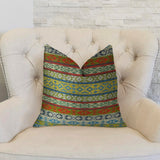 Plutus Brands Plutus Fun Stripes Handmade Throw Pillow, 12 X 25, White/Blue/Red
