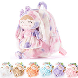 Gloveleya Back to School Gifts for Girls Backpack Plush Diaper Bag Detachabale Doll Tie-dye Purple and Soft Rabbit Design 11 Age