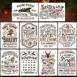 Christmas Stencils for Crafts Reusable A4 Christmas Stencil Holiday Stencils for Painting on Wood Fabrics Porch Hanger Decor
