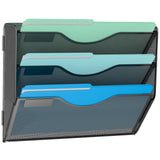 Gawerk 3 Tier Hanging Wall File Organizer, Mesh Mail Paper Orgnization Hanging File Folder Holder for Home Office, Black
