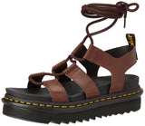 Dr. Martens Women's Nartilla Sandal, Dark Brown New Oily Illusion, 8