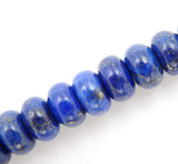 Malahill Gemstone Beads for Jewelry Making Natural Stone Beads for Necklaces Bracelets 5 Strands Roundel Lapis Beads 5x8mm